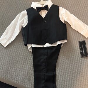 Andrew Fezza Black and White Kids Formal Vest Set